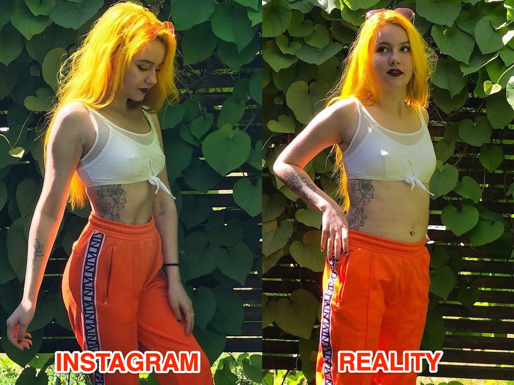 Woman Shares Side-By-Side Pics To Show The Reality Of Instagram ‘Perfect Photos’