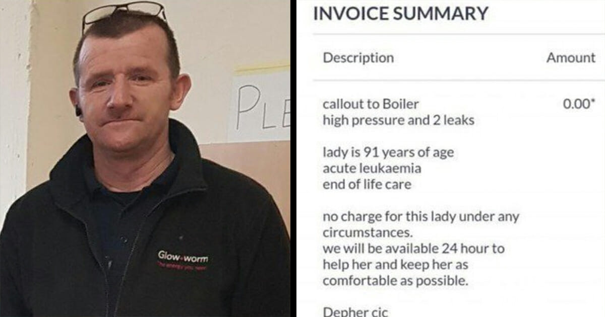 Plumber took job at cancer-sick 91-year-old’s home, and his invoice is now going viral