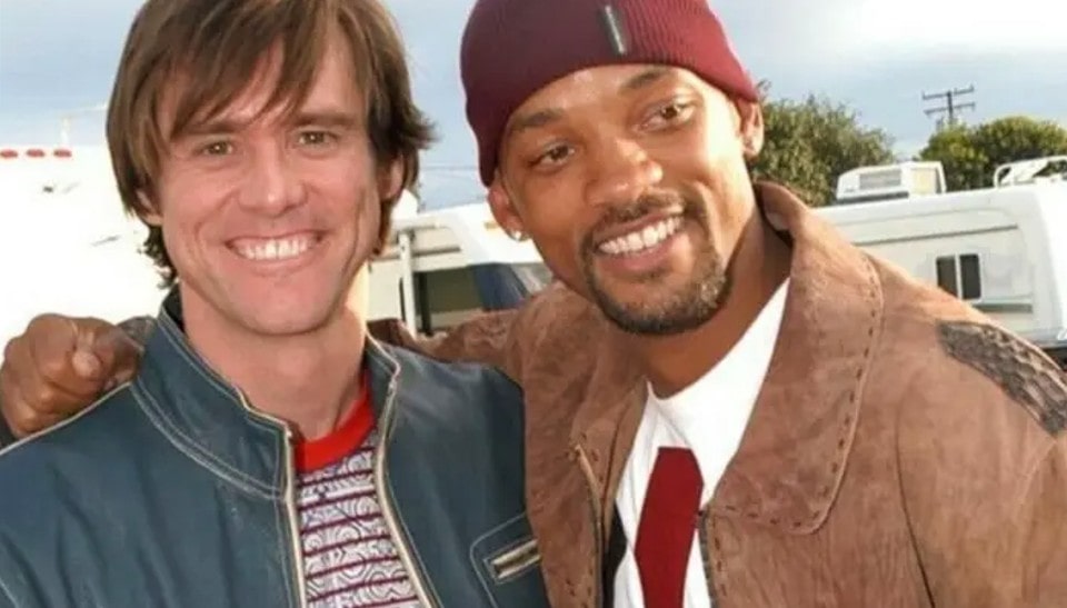 Jim Carrey, reaction to the gesture made by his colleague, Will Smith