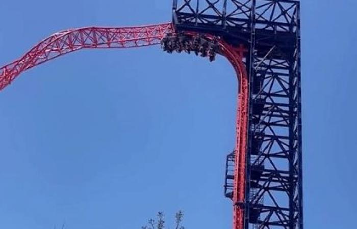 Mayhem at theme park as visitors are left hanging upside-down on roller coaster due to power outage