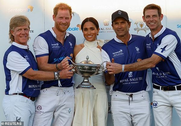 Meghan took center stage as the team gathered around to celebrate their win